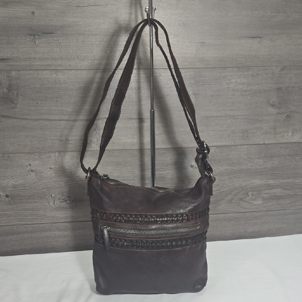 Vilenca Holland for Anthropologie Brown Leather Crossbody Bag